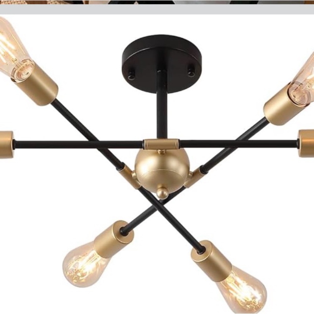 Modern Black and Gold Ceiling Light Fixture
